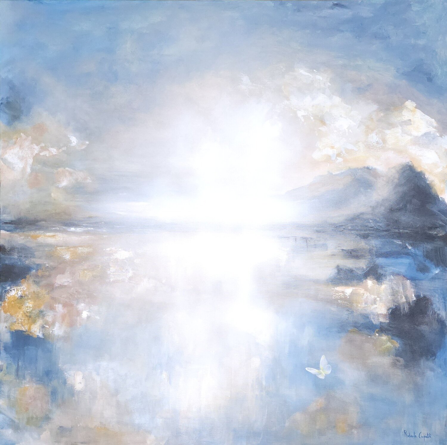 Mirrored Roberta Crepaldi Original painting for sale