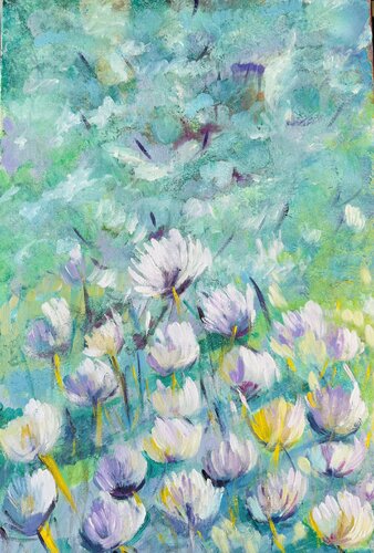 Flowers by Karen Amsallem, Painting for Sale on Select