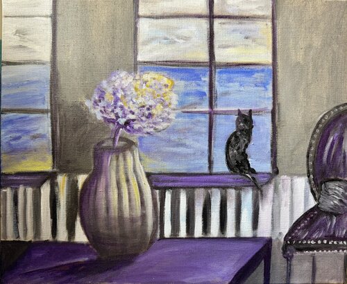 Fenêtre sur le large by Karen Amsallem, Painting for Sale on Select