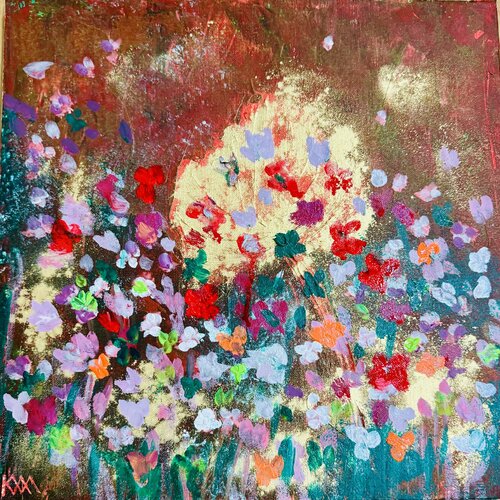 S’envoyer des fleurs by Karen Amsallem, Painting for Sale on Select