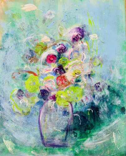 Bouquet chromatique by Karen Amsallem, Painting for Sale on Select
