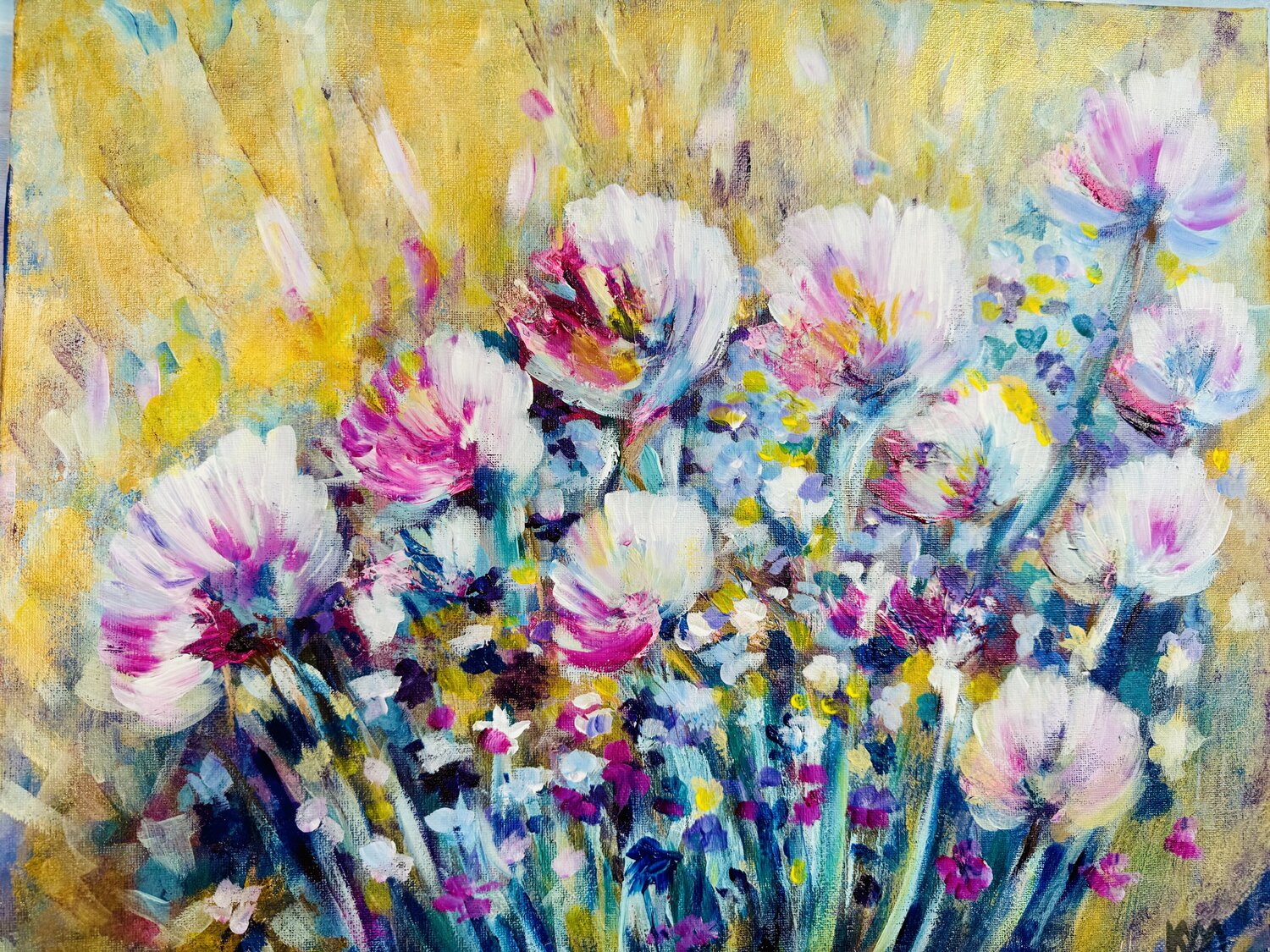 Fleurs du jardin Karen Amsallem Original painting for sale