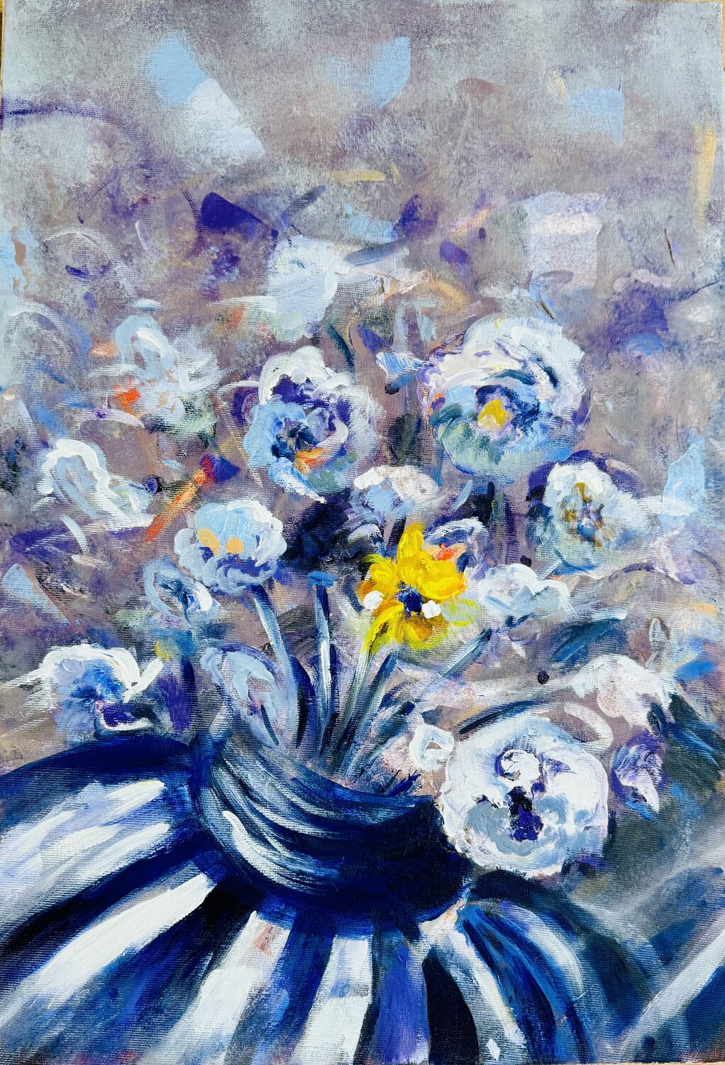 Envolée florale Karen Amsallem Original painting for sale
