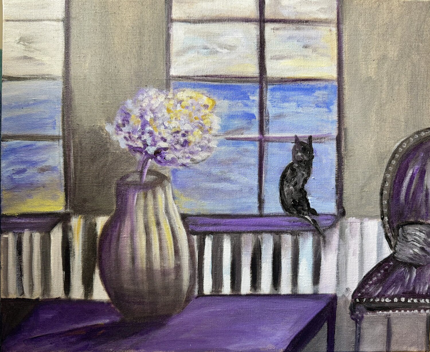 Fenêtre sur le large Karen Amsallem Original painting for sale