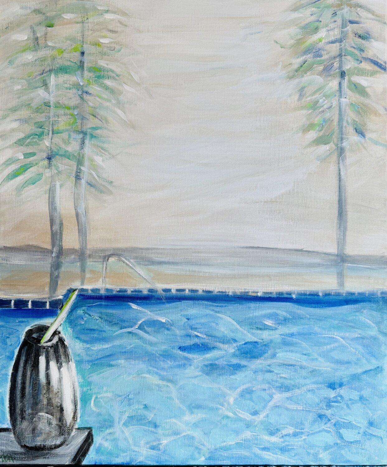 Le vase qui boit l’eau Karen Amsallem Original painting for sale