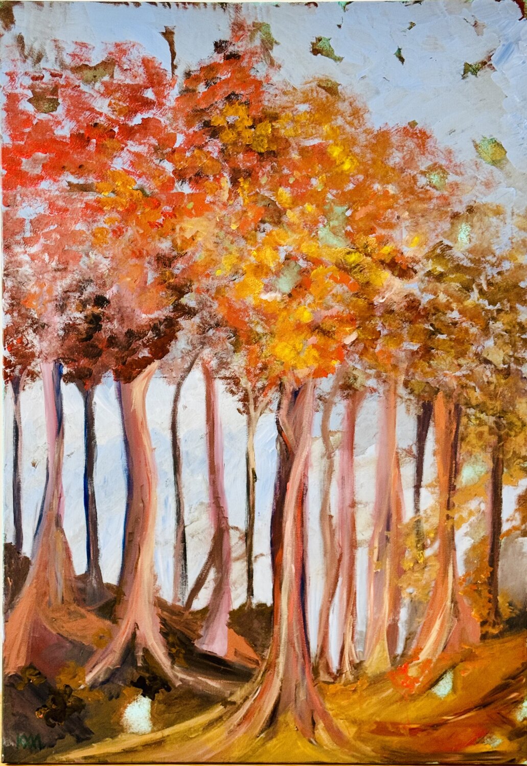 Forêt en feu (sans flammes) Karen Amsallem Original painting for sale