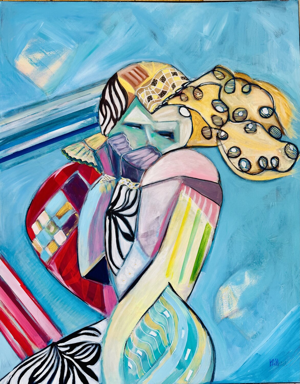Ferme les yeux, ouvre ton cœur Karen Amsallem Original painting for sale