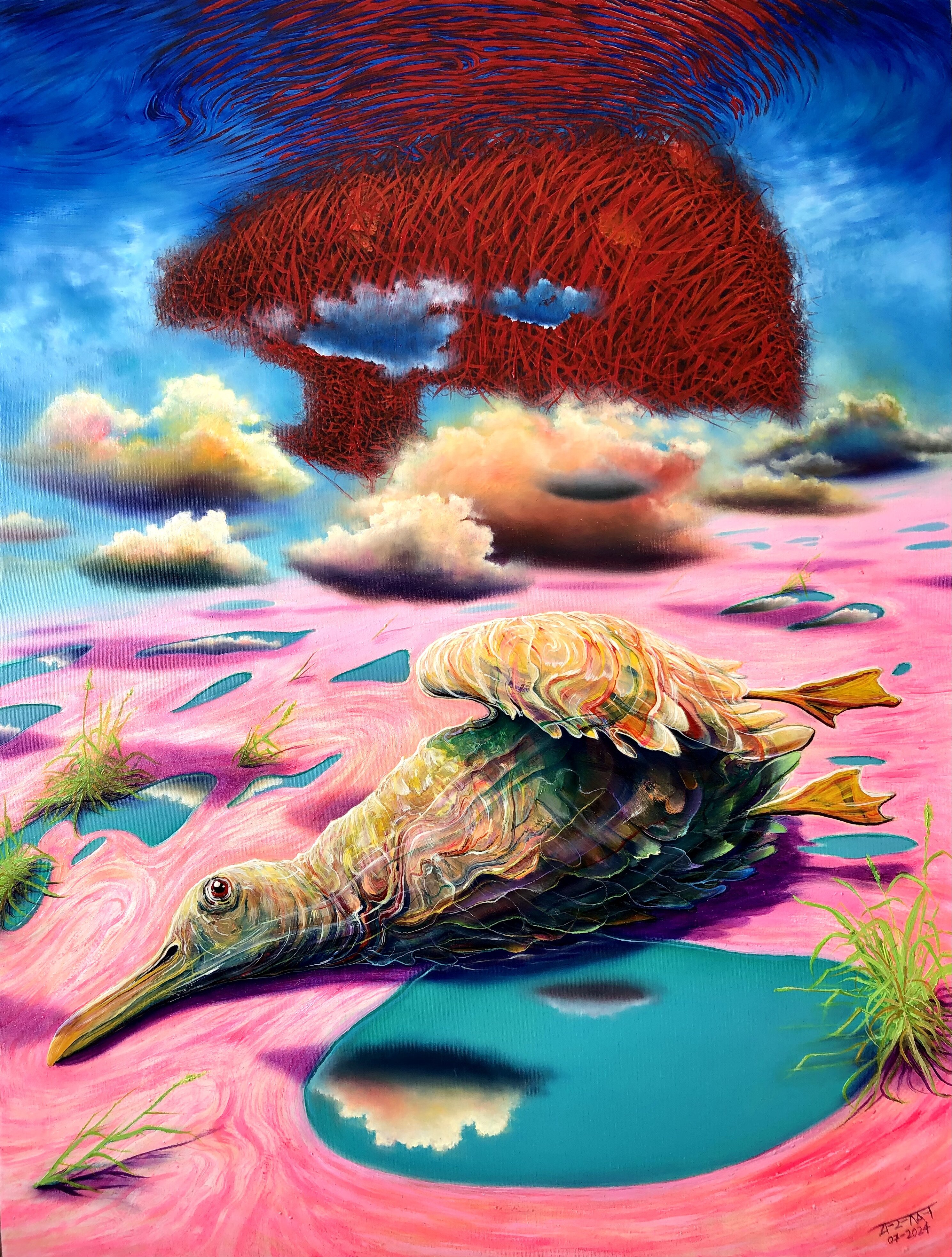 Original Painting Oil on Canvas Surreal Cuban Art By Alain Donate
