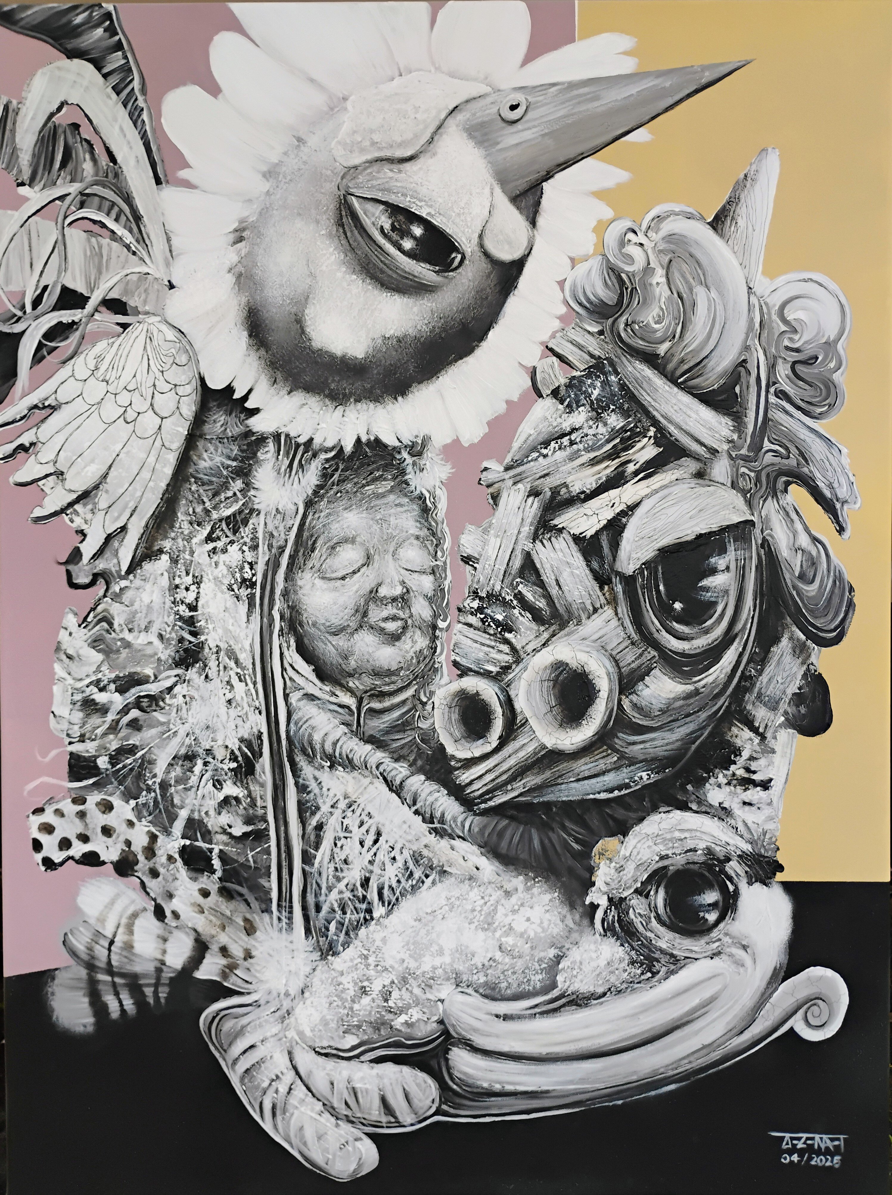 Original Painting acrylic on Canvas Surreal Cuban Art By Alain Donate contemporary art