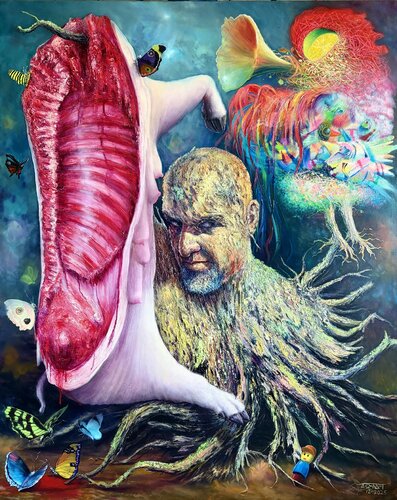 Self-portrait with memory by ALAIN Donate Hernandez, Painting for Sale on Select