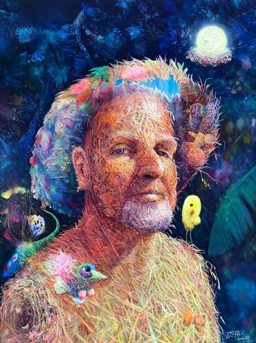 Self-portrait with nest by ALAIN Donate Hernandez, Painting for Sale on Select