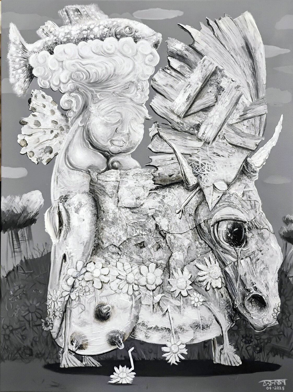 Original Painting acrylic on Canvas Surreal Cuban Art By Alain Donate contemporary art ALAIN Donate Hernandez Original painting for sale