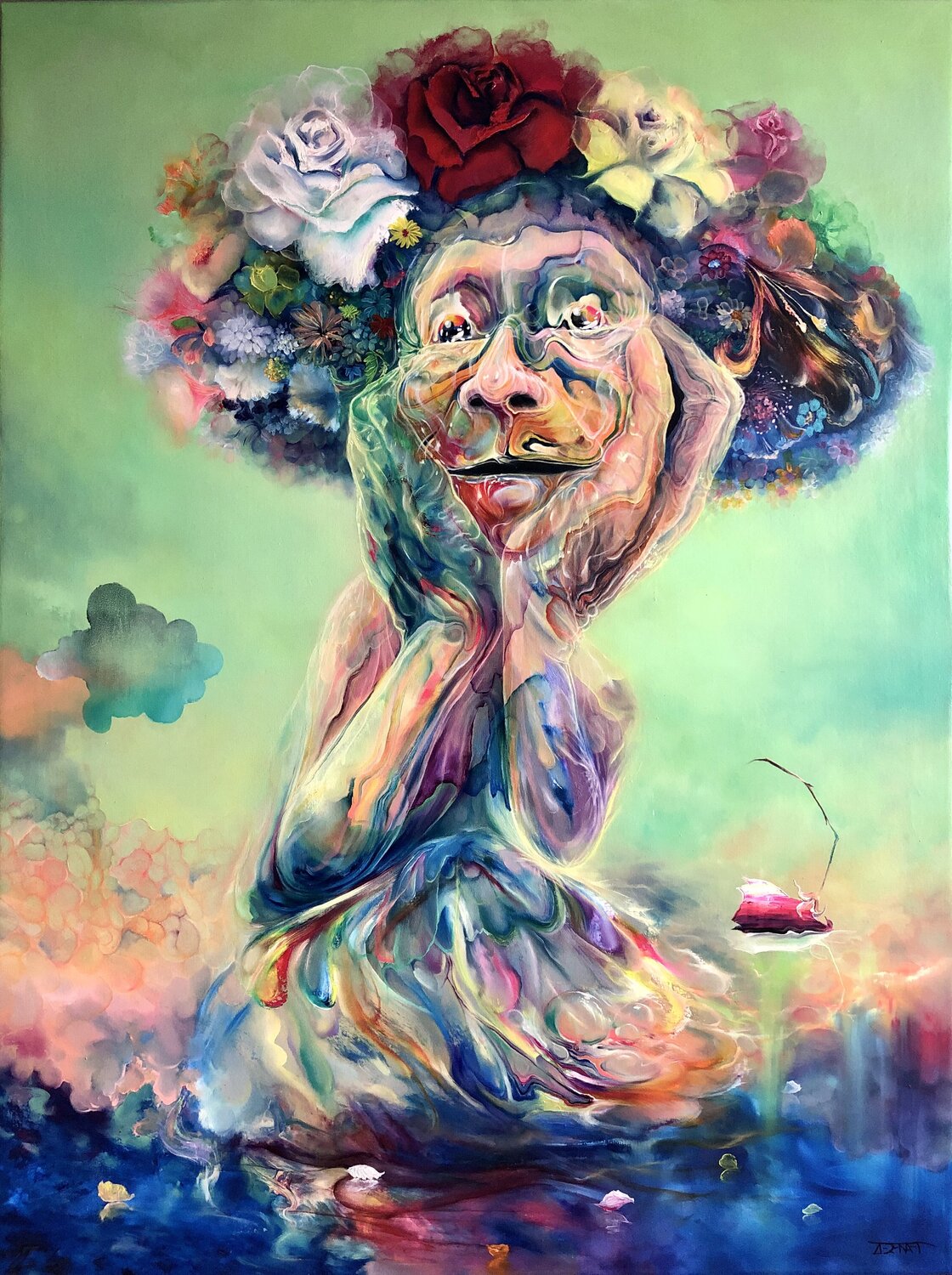 Original Painting Oil on Canvas Surreal Cuban Art By Alain Donate ALAIN Donate Hernandez Original painting for sale