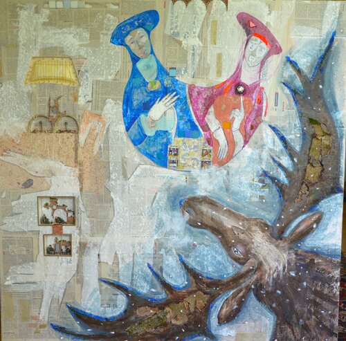 two Ukrainian angels by Pier Forlano, Painting for Sale on Select