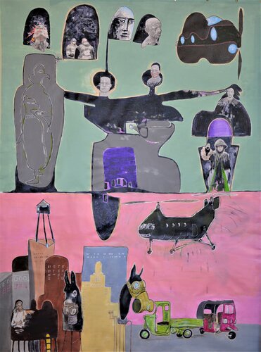 War on gangs by Pier Forlano, Painting for Sale on Select