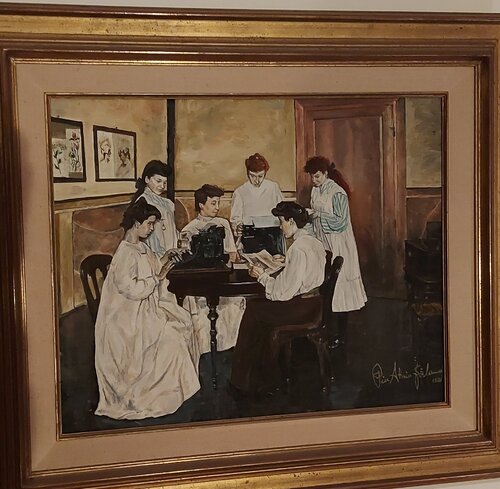 Typing lessons by Pier Forlano, Painting for Sale on Select