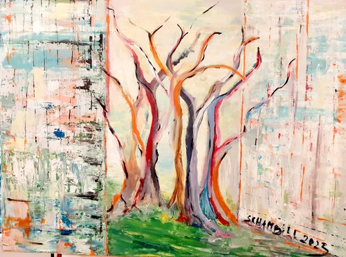 Traverser la forêt by Sylvie Schambill, Painting for Sale on Select