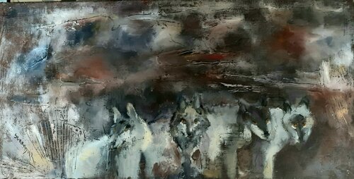 Loups et contes by Sylvie Schambill, Painting for Sale on Select