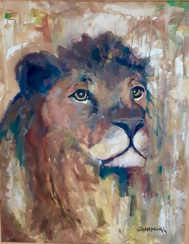 ROI LION by Sylvie Schambill, Painting for Sale on Select