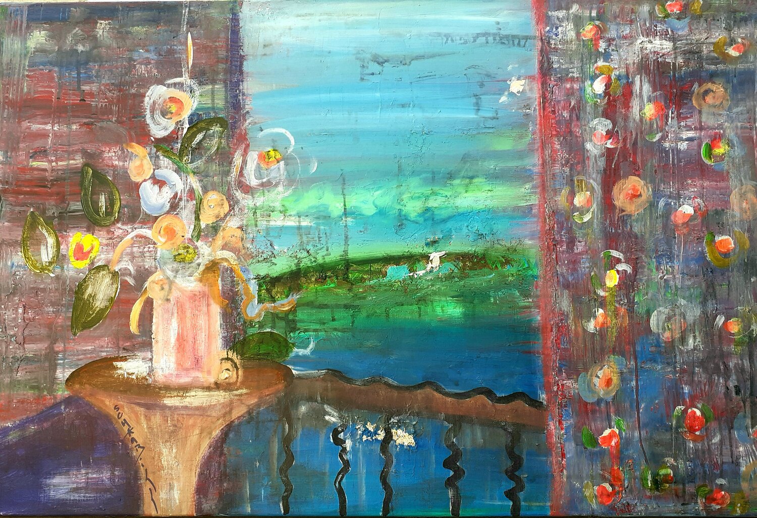 Voir la mer Sylvie Schambill Original painting for sale