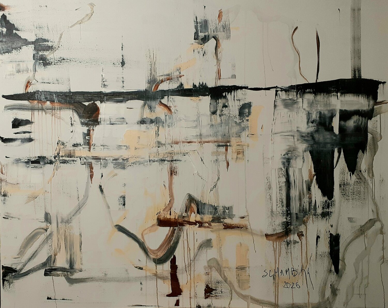 Sous le lac gelé Sylvie Schambill Original painting for sale