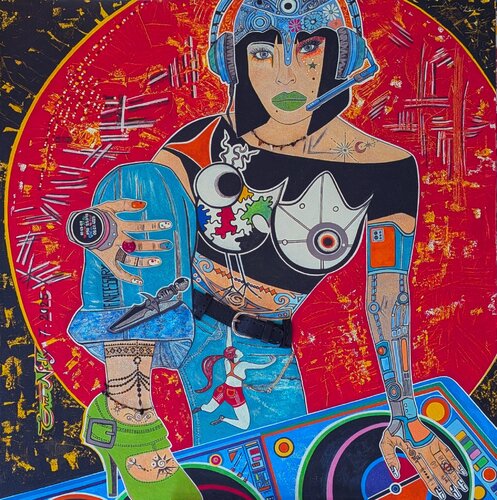 Cyborg Punk Woman by Eva Nicky, Painting for Sale on Select