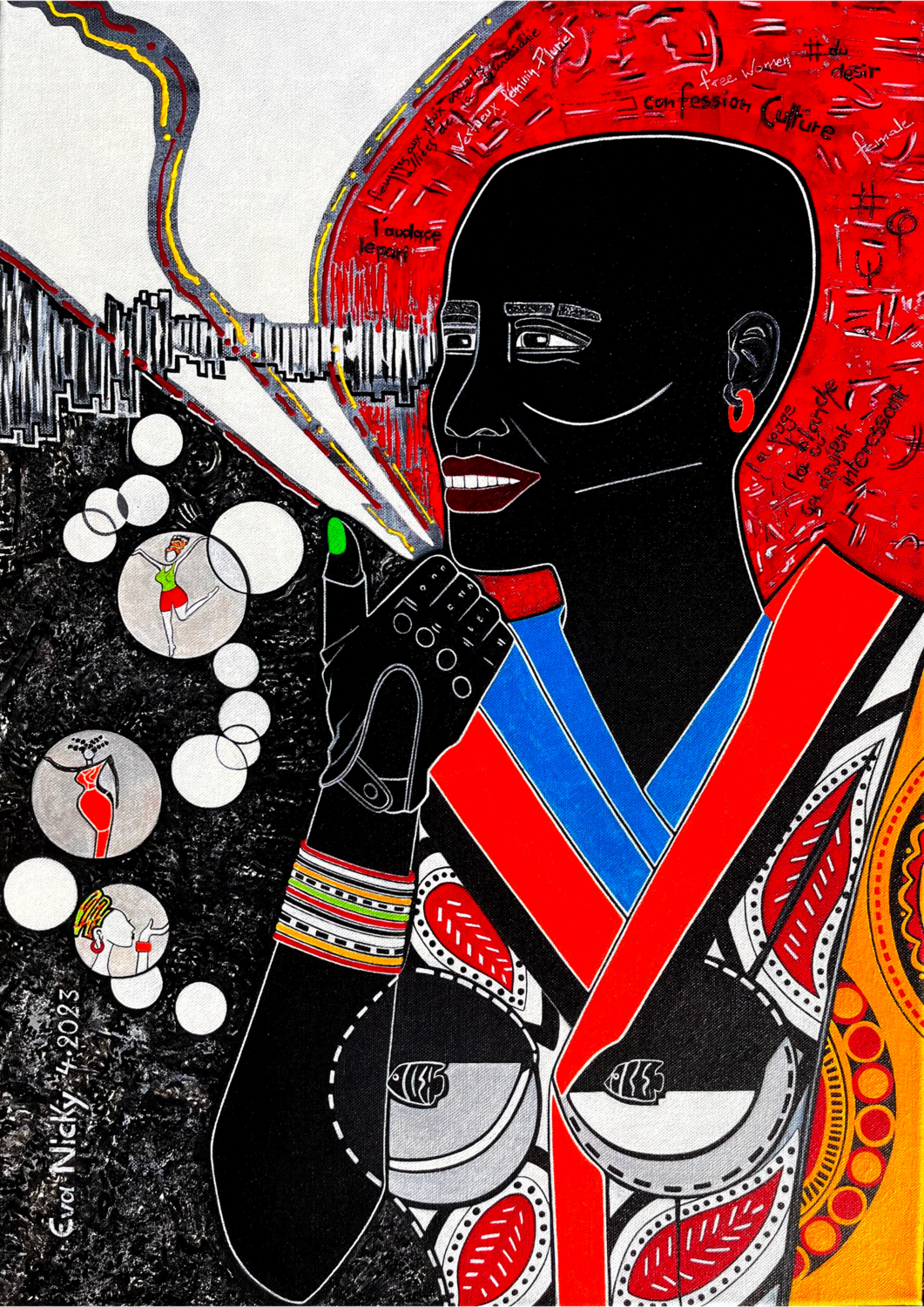 Uniquement libre Eva Nicky Original painting for sale
