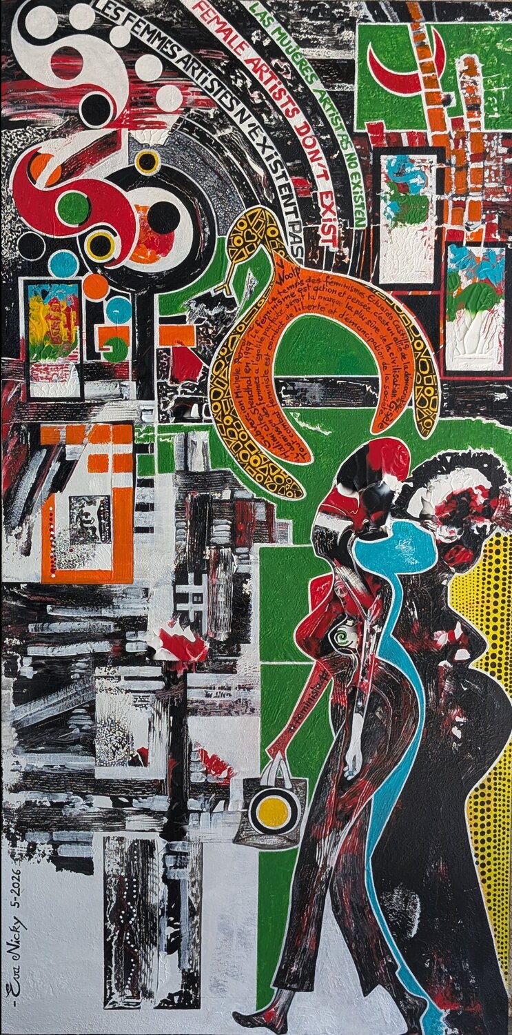 Les femmes artistes n'existent pas Eva Nicky Original painting for sale