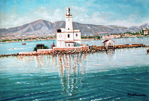 Porto di Olbia Sardegna by Pietro Dell'Aversana, Painting for Sale on Select