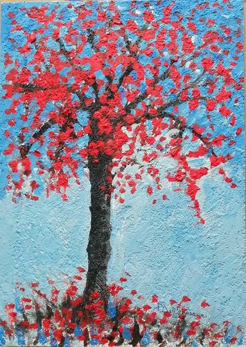 "Albero Rosso" by Pietro Dell'Aversana, Painting for Sale on Select