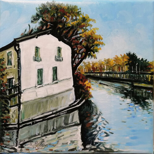 "Paesaggio autunnale" by Pietro Dell'Aversana, Painting for Sale on Select