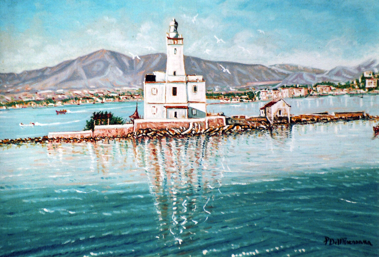 Porto di Olbia Sardegna Pietro Dell'Aversana Original painting for sale
