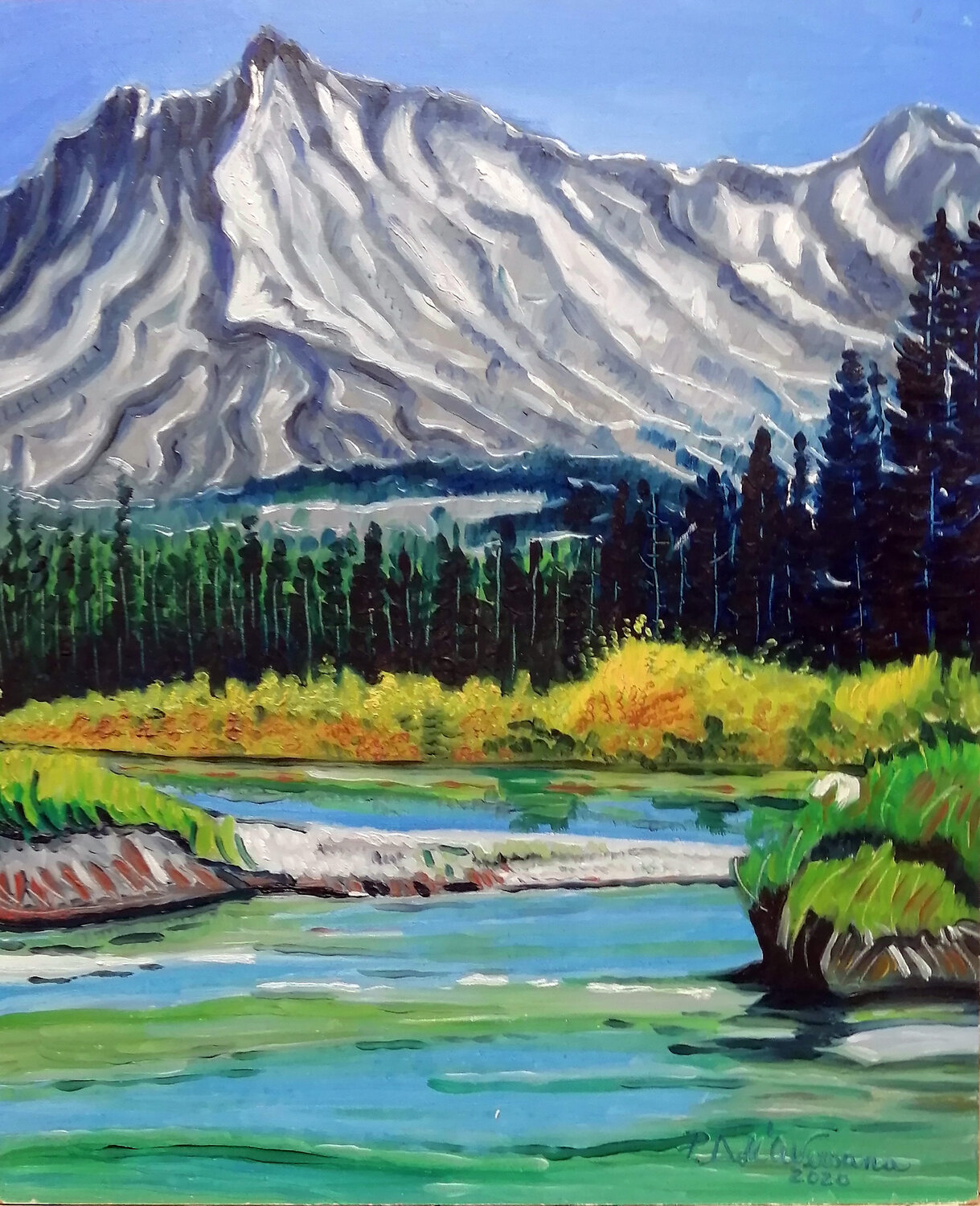 "Paesaggio di montagna" Pietro Dell'Aversana Original painting for sale