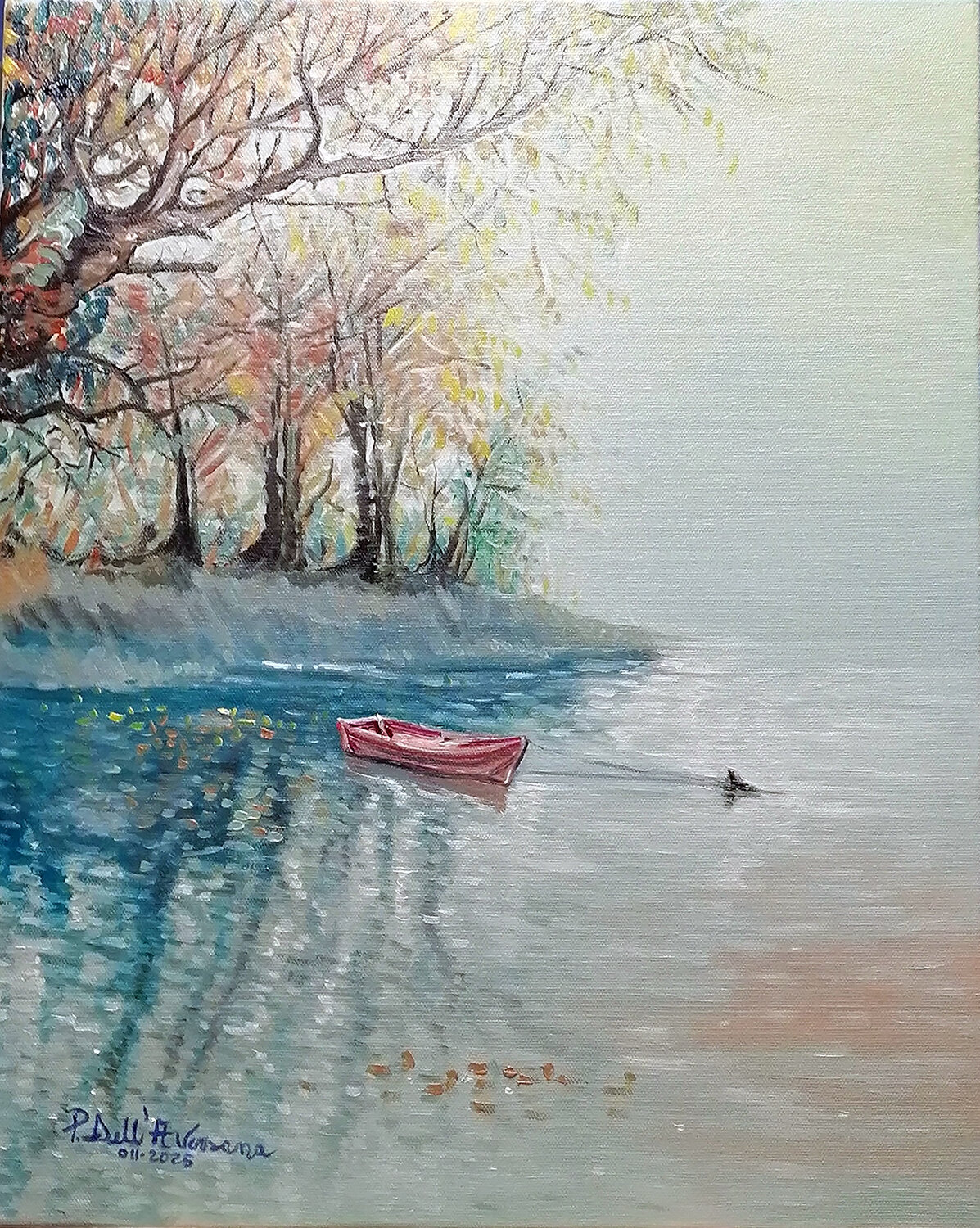 "Autunno sul ticino" Pietro Dell'Aversana Original painting for sale