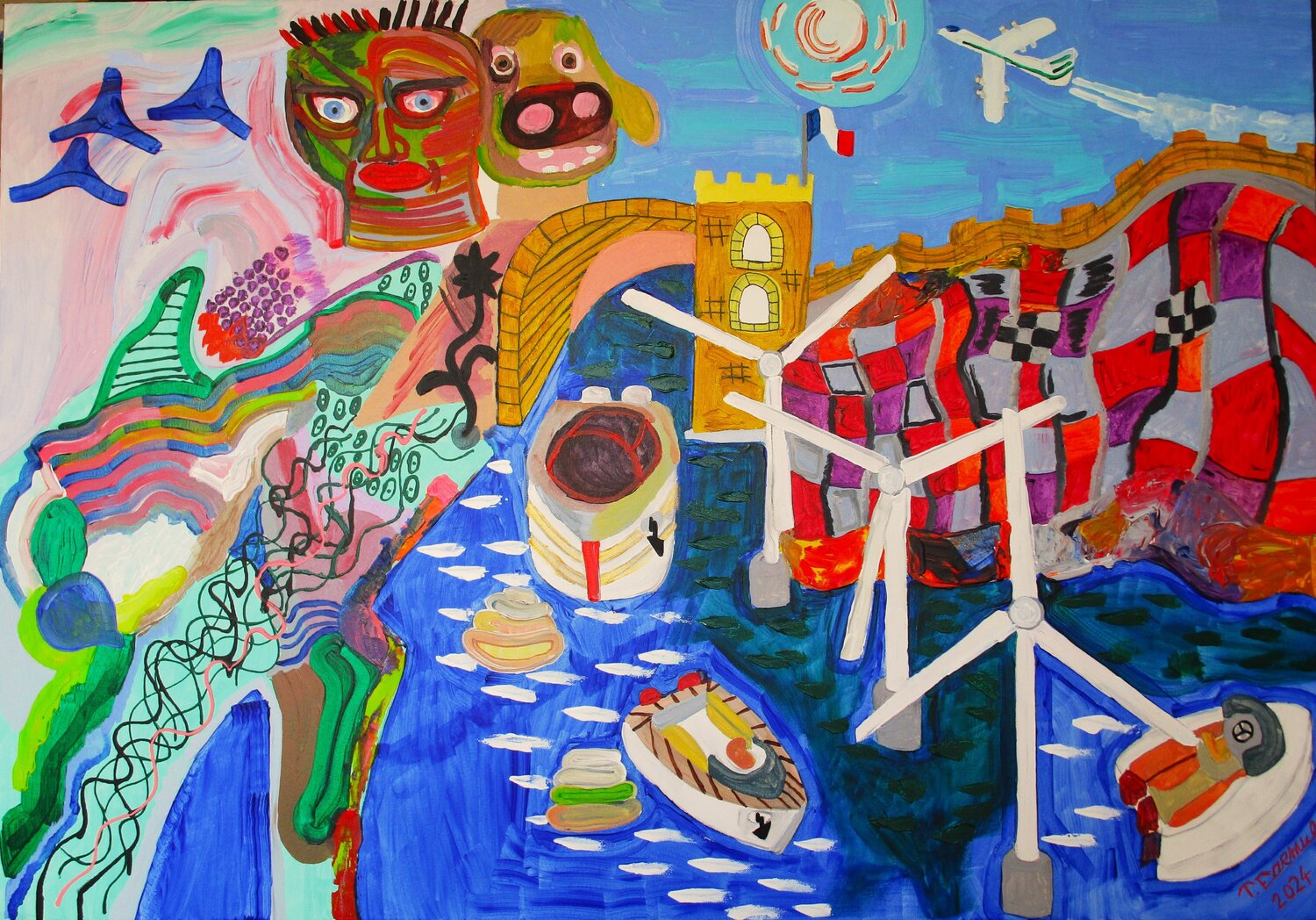 Sortie Du Port Thomas Formule Original painting for sale