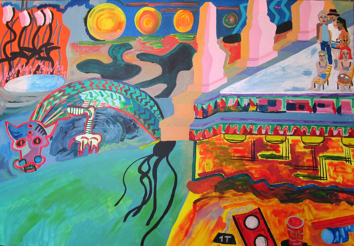 Couchés de Soleils vus depuis un Temple Ancien Thomas Formule Original painting for sale