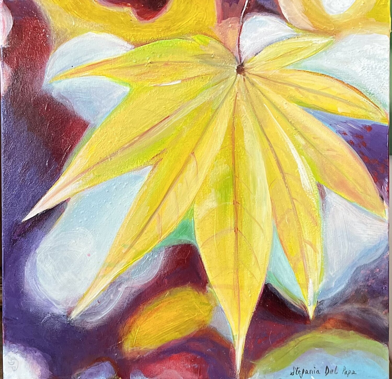 Yellow Leaves Stefania Del Papa Original painting for sale