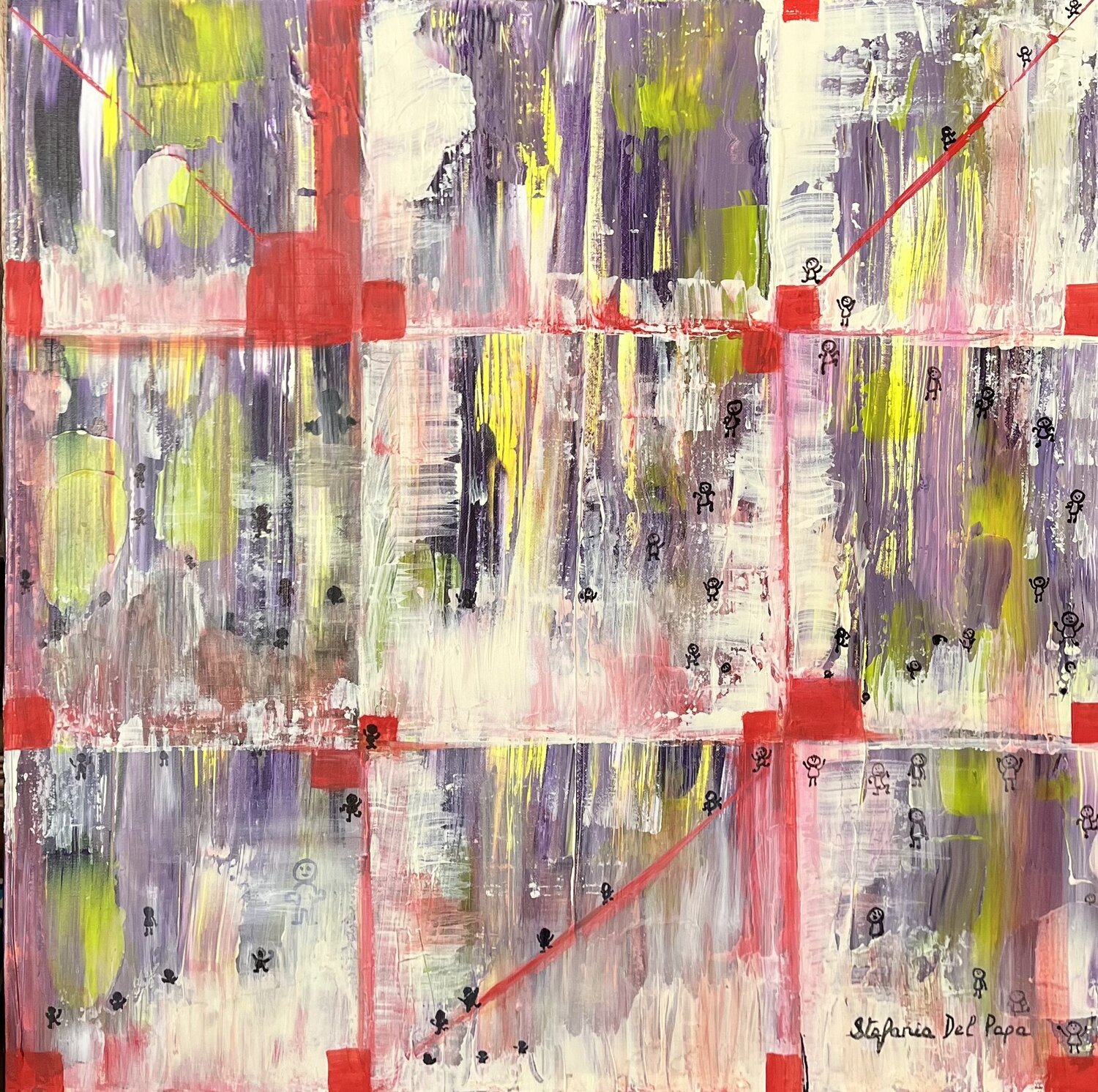 Squares Stefania Del Papa Original painting for sale