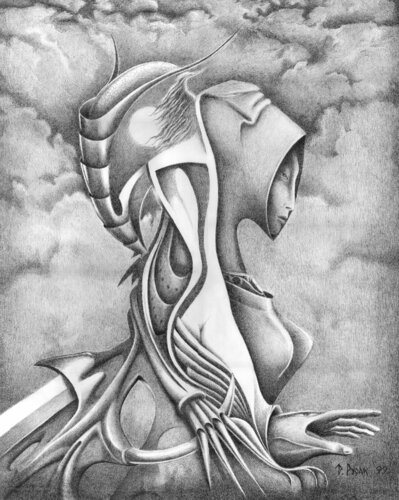 The Beauty and The Beast by Dzmitry Rusak, Drawing for Sale on Select