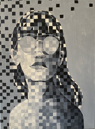 Pixelierte Identität by Wendy Habegger, Painting for Sale on Select