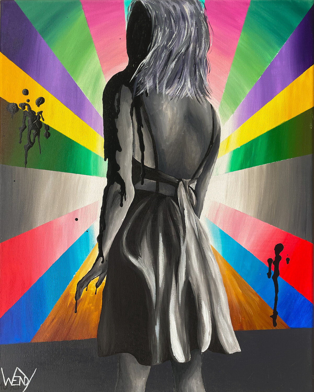 Verblassende Schatten: Die Dualität der Seele Wendy Habegger Original painting for sale