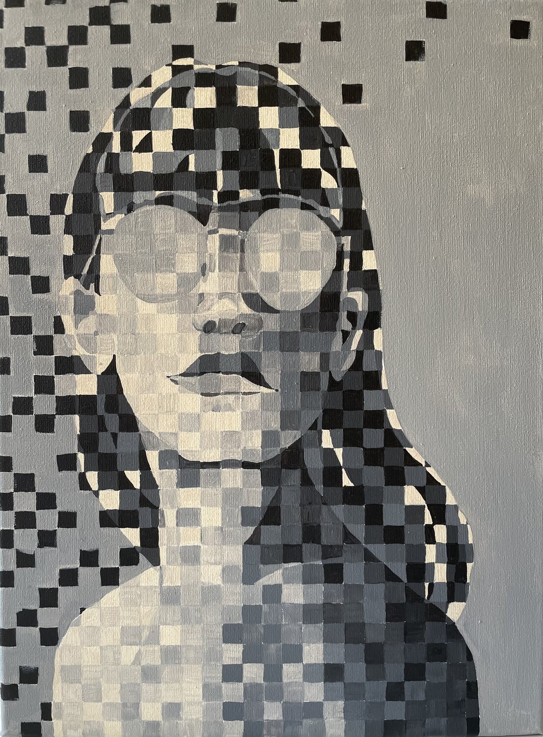 Pixelierte Identität Wendy Habegger Original painting for sale