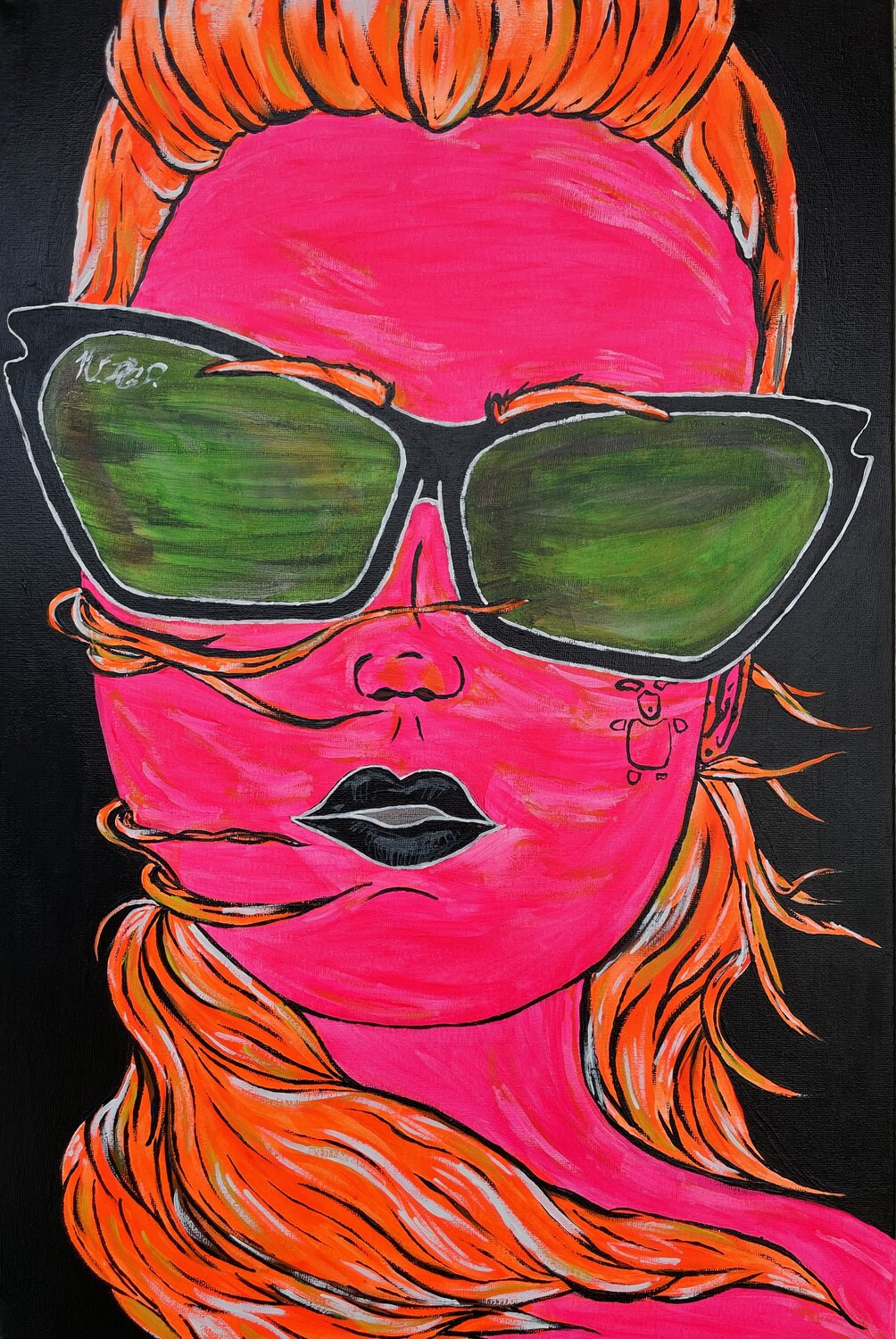Neon-Diva Wendy Habegger Original painting for sale