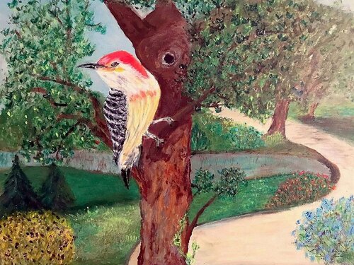Woodpecker Paradise by Bert Grant, Painting for Sale on Select