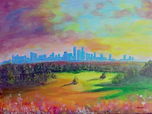 Summer Greens, City Dreams by Bert Grant, Painting for Sale on Select