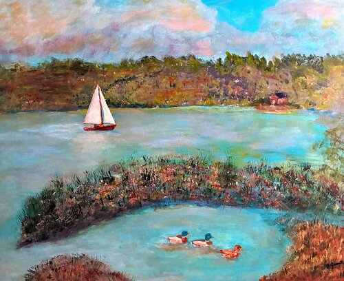 Tranquil Hours by the Lake by Bert Grant, Painting for Sale on Select