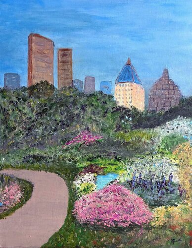 Where the Garden Meets the Skyline by Bert Grant, Painting for Sale on Select