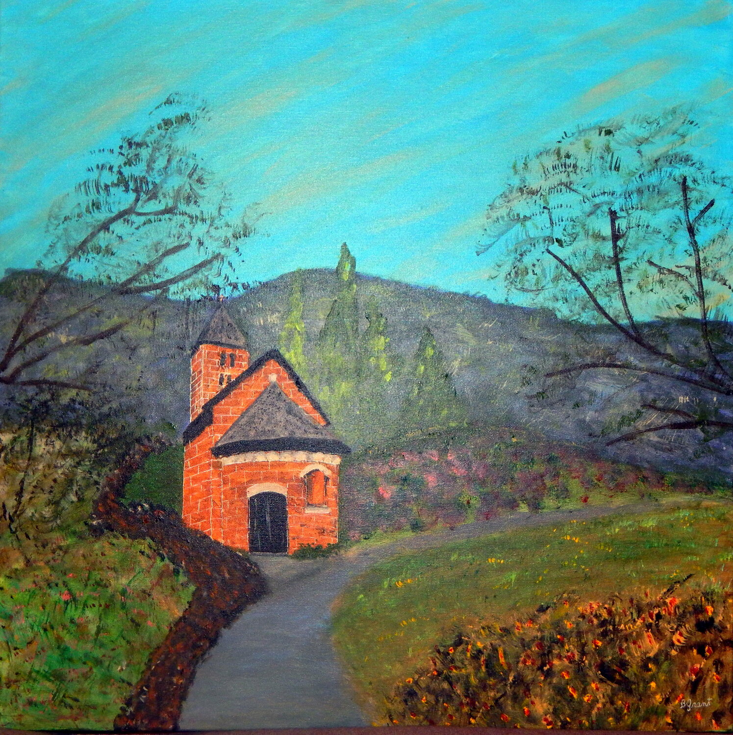 Old Stone Church Bert Grant Original painting for sale