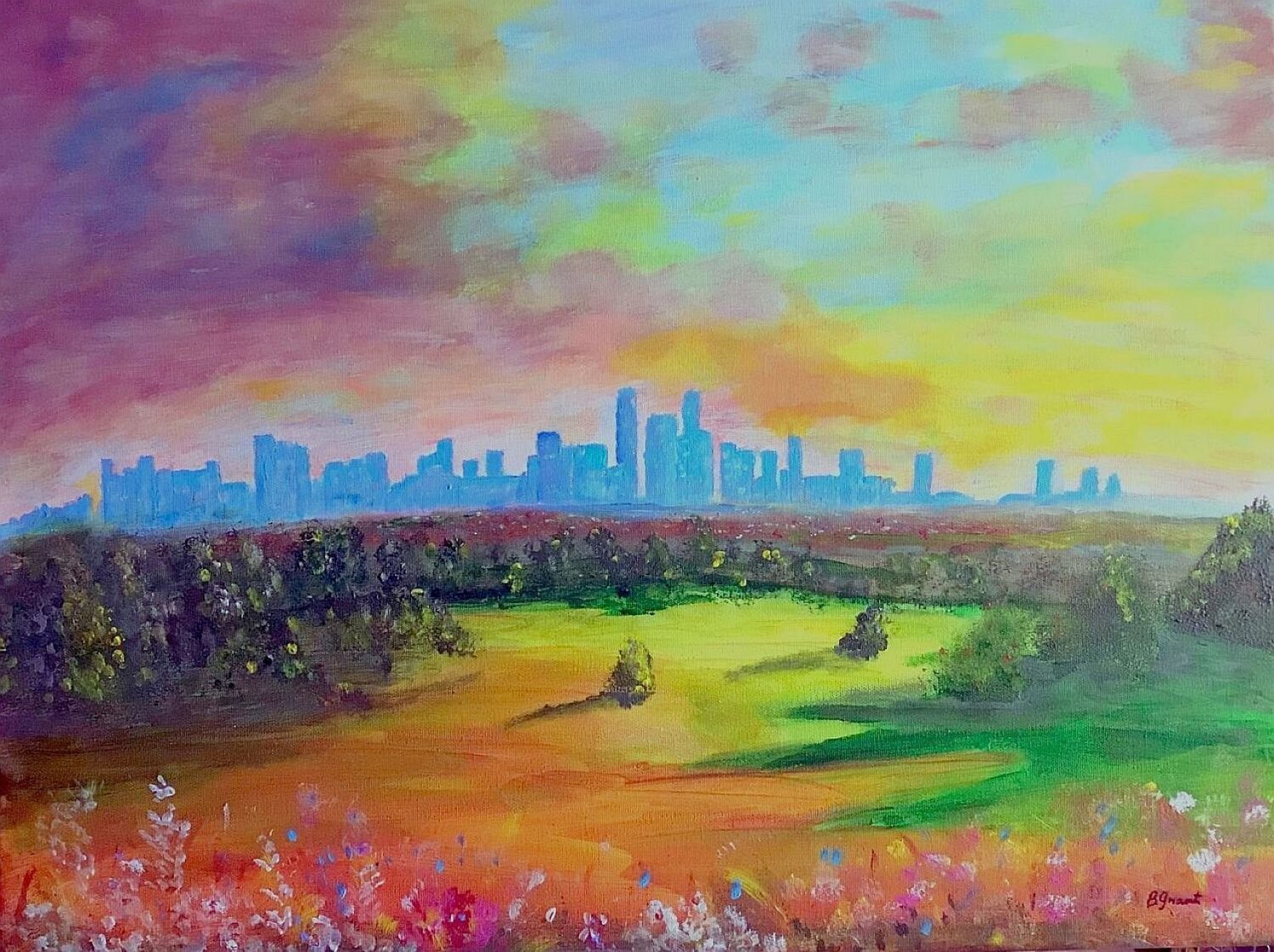 Summer Greens, City Dreams Bert Grant Original painting for sale