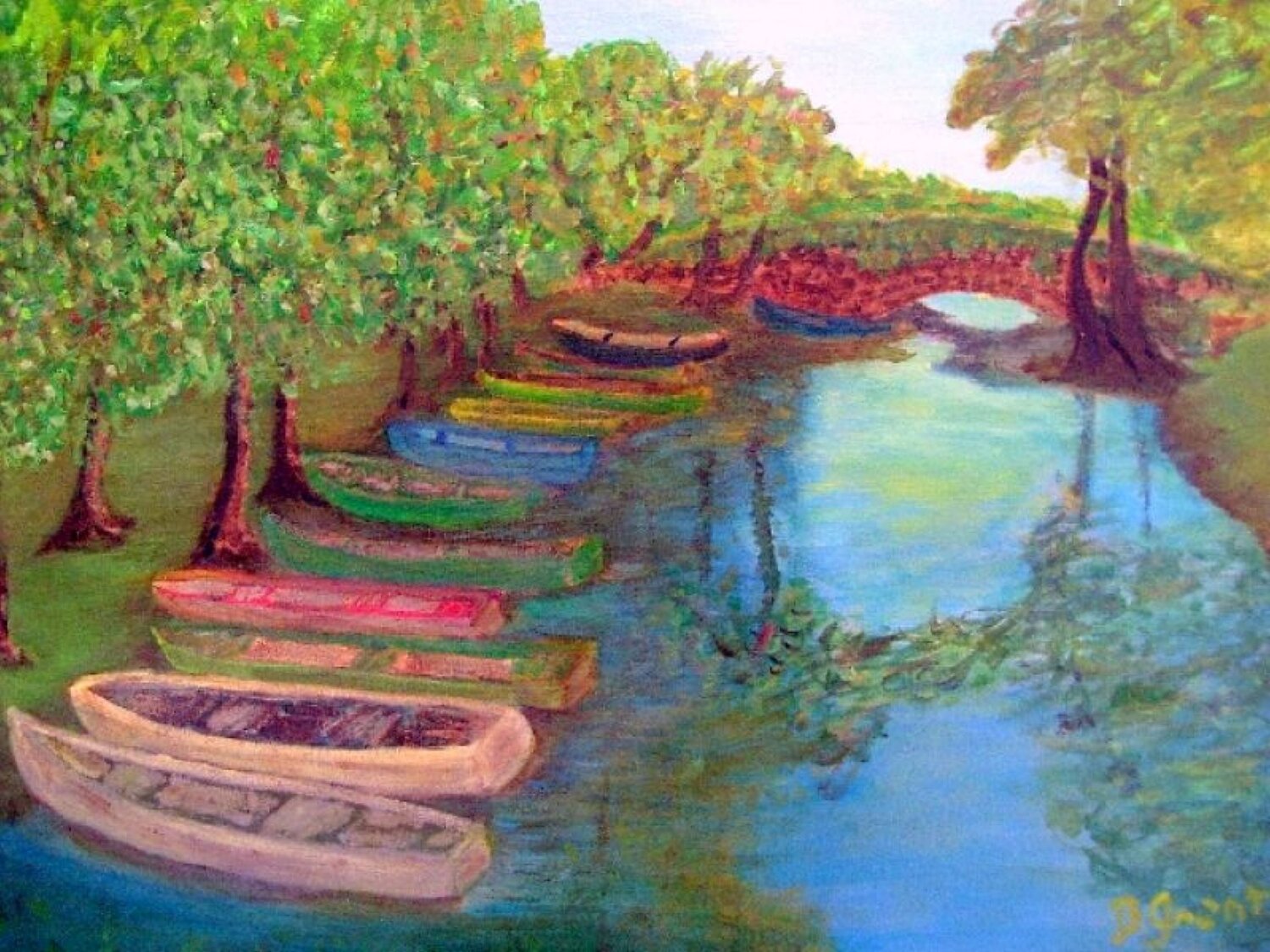 Along the River Bert Grant Original painting for sale